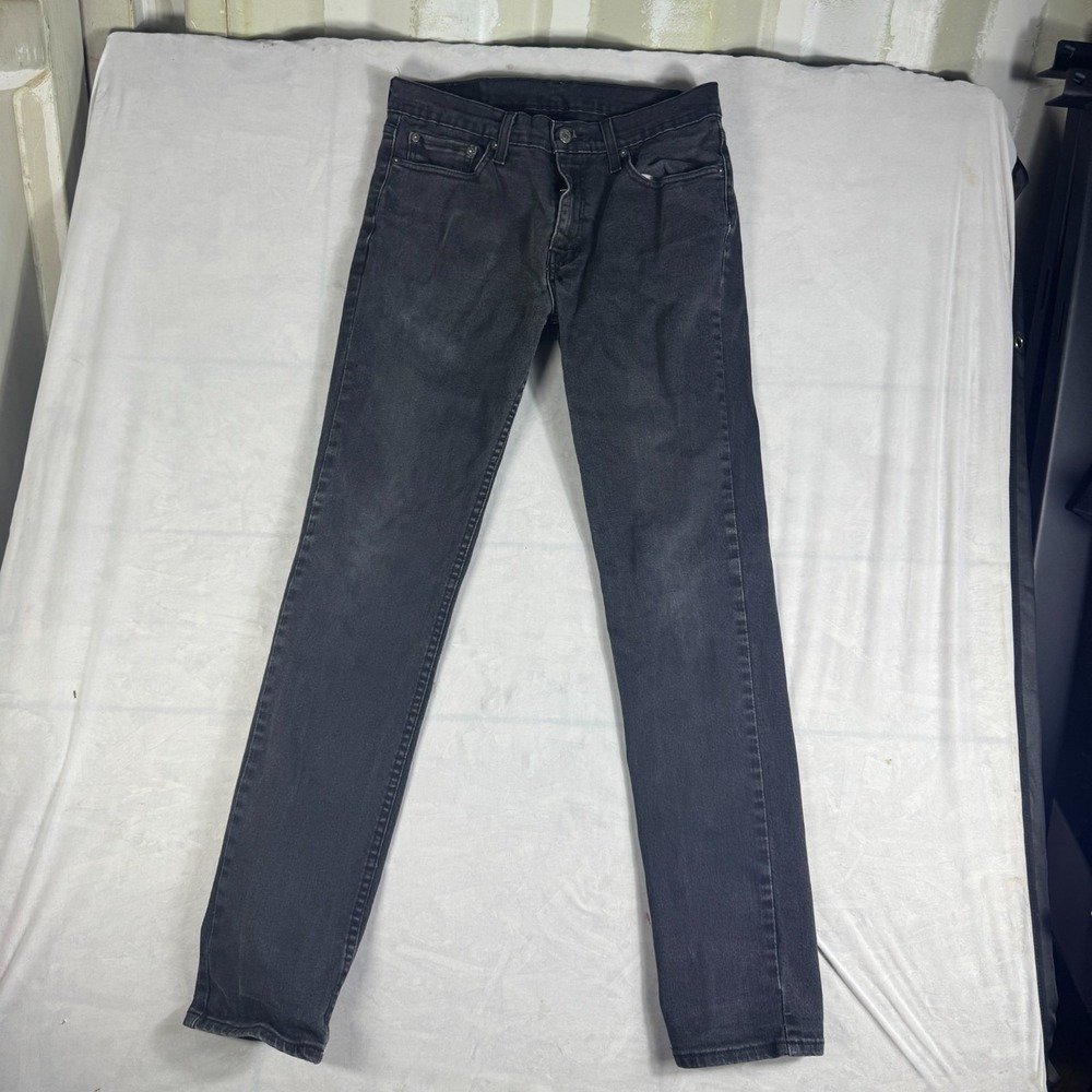 Levi's Jeans Men 32x34 Black Denim Dark Wash Comfort Low Rise Red Tab Skinny Leg